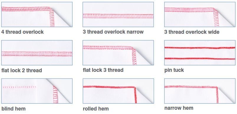 Brother 4234d Overlocker Stitch Chart