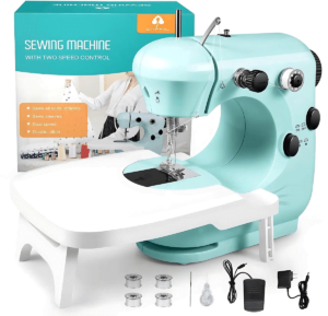 Mini Sewing Machine With Built-in Sewing Light And Foldable Extension Table