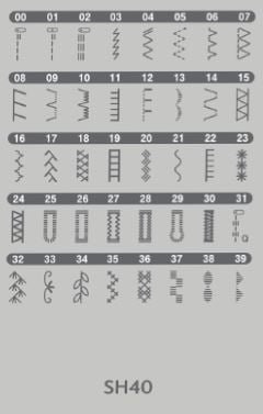 Stitch Guide Brother SH40 Sewing Machine