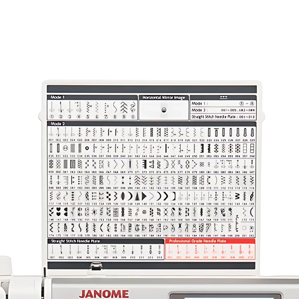 Janome Memory Craft 6700P Sewing Machine Stitch Chart